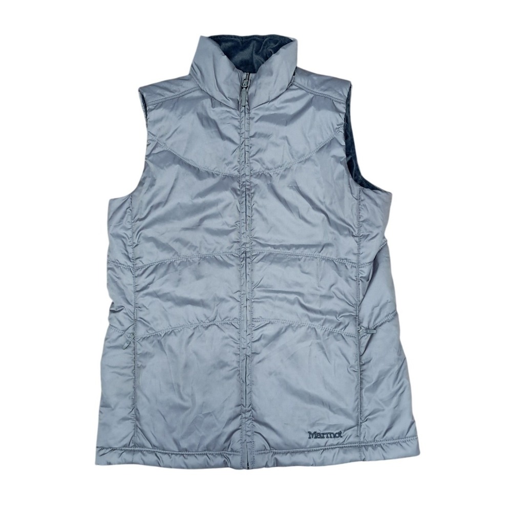 Marmot Reversible Fleece Lined Puffer‎ Vest Grey Size Small